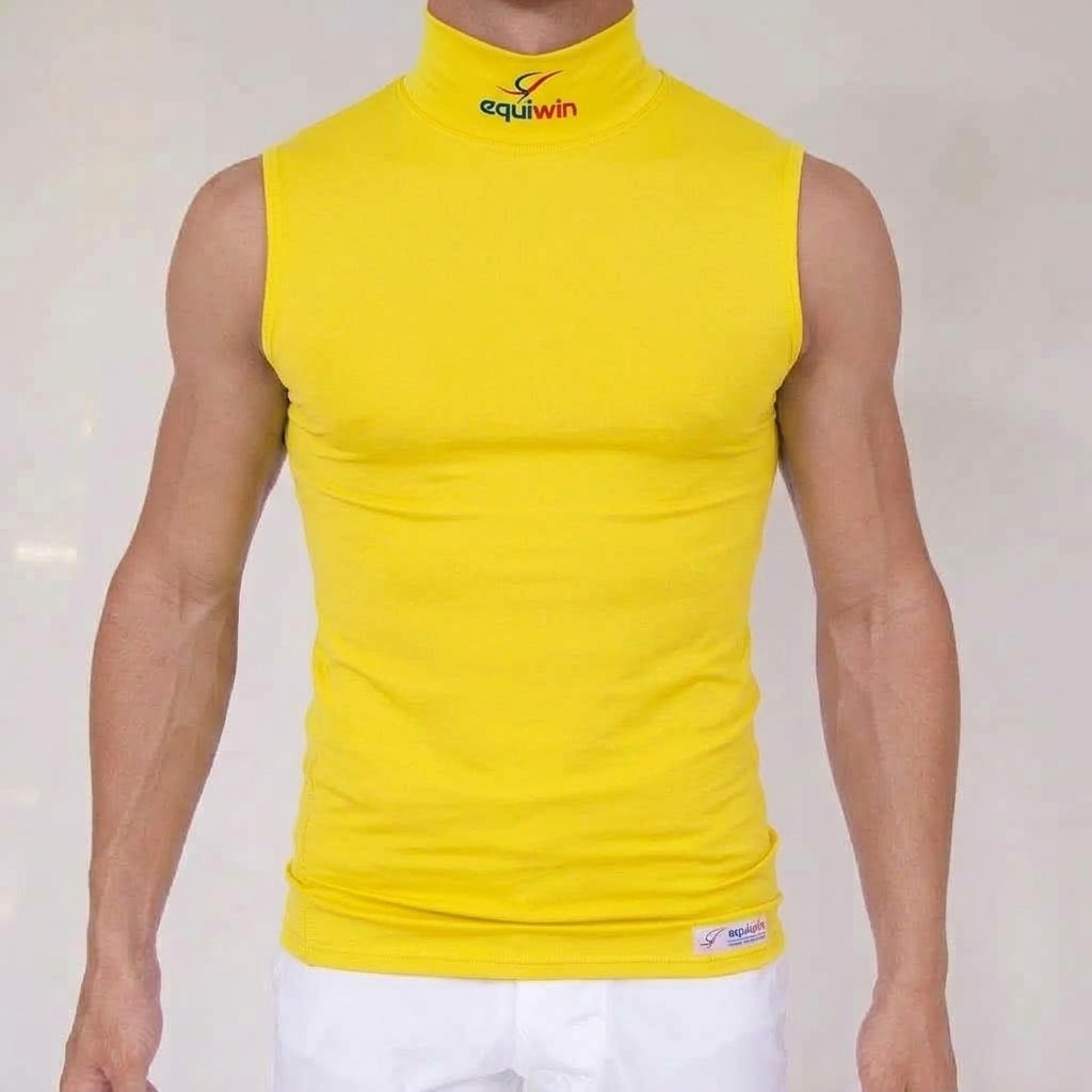 Camiseta de equitación sin mangas de cuello alto Equiwin ElastiLite - Lycra