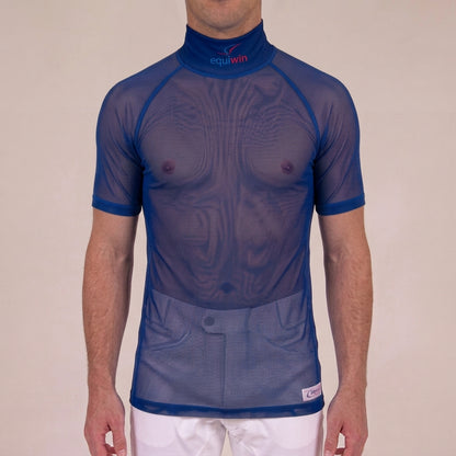 Camiseta de equitación de manga corta Equiwin Cool Mesh de poliéster con cuello alto