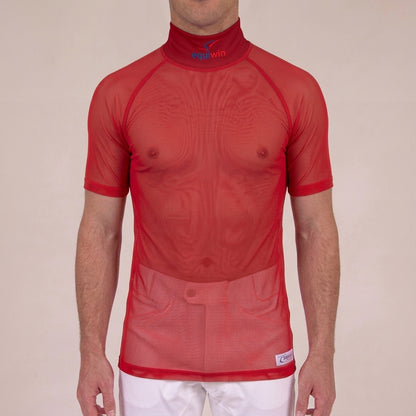 Camiseta de equitación de manga corta Equiwin Cool Mesh de poliéster con cuello alto