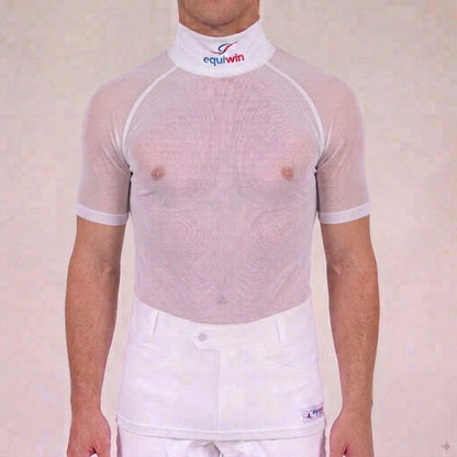 Camiseta de equitación de manga corta Equiwin Cool Mesh de poliéster con cuello alto