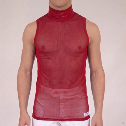 Camisa sin mangas de cuello alto de poliéster de malla fría MICROMESH Equiwin