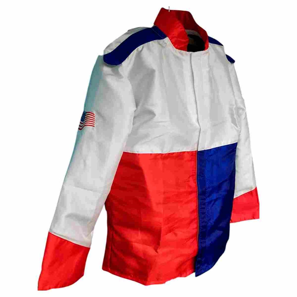 Traditional racing silks side view