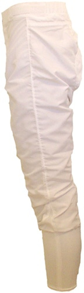 White soft leggings for jockeys, OBR brand, available in small and medium sizes.